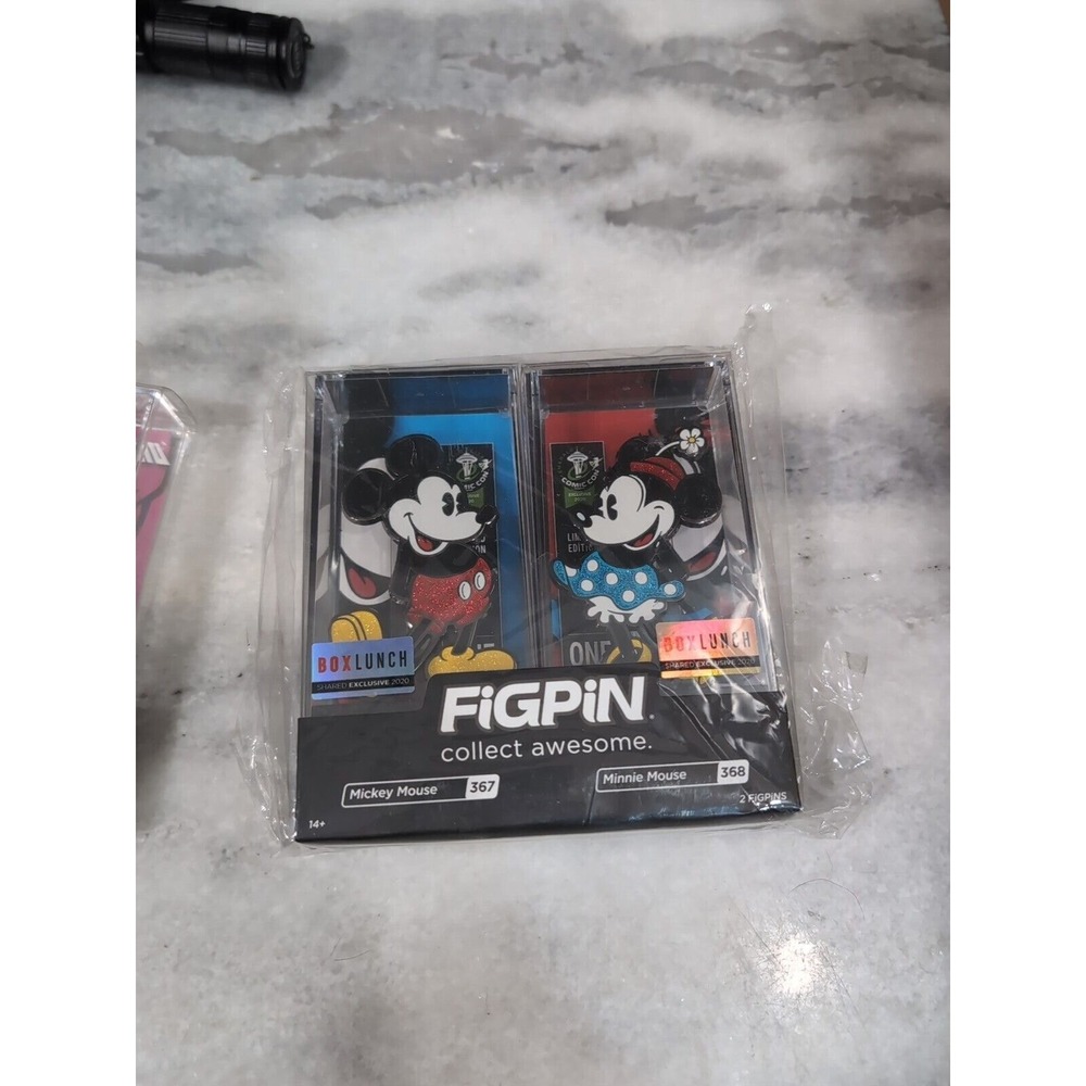 Figpin Disney Glitter Mickey Mouse #367 & Minnie Mouse #368‎ 2020 ECCC, Sealed